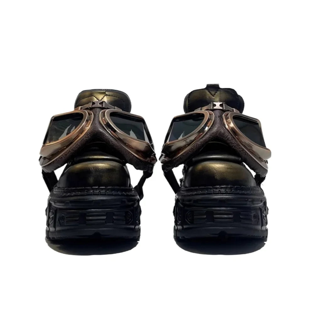 Metal Rivet Punk Motorcycle Boots