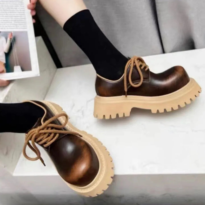 Authentic Leather Chunky Platform Footwear