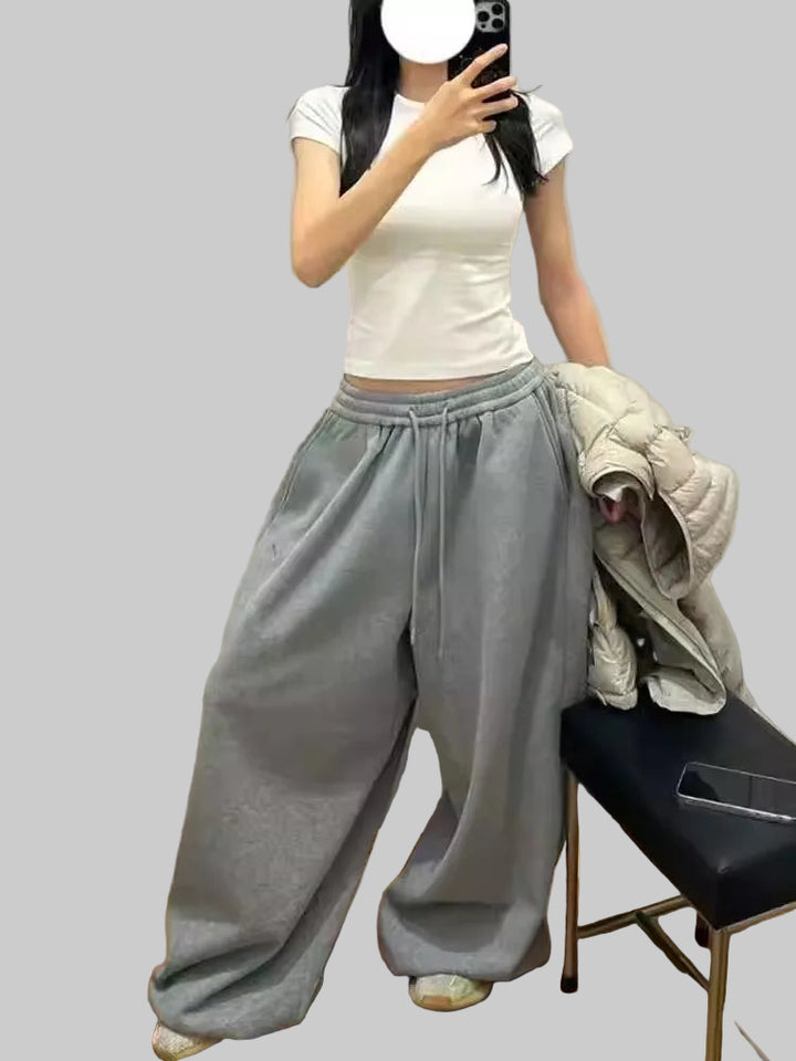 American Retro Lazy Loose Wide Leg Casual Sweatpants