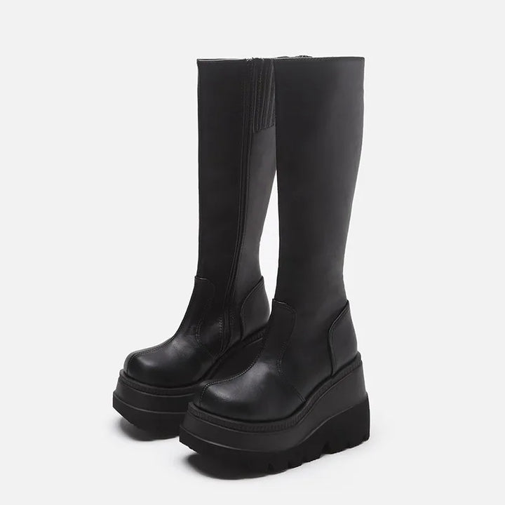Gothic Mid-Calf Thick-Soled Unisex Punk Boots