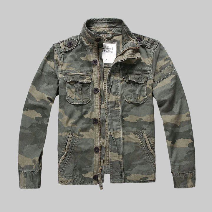 Heavyweight Wash Cotton Military Camouflage Jacket