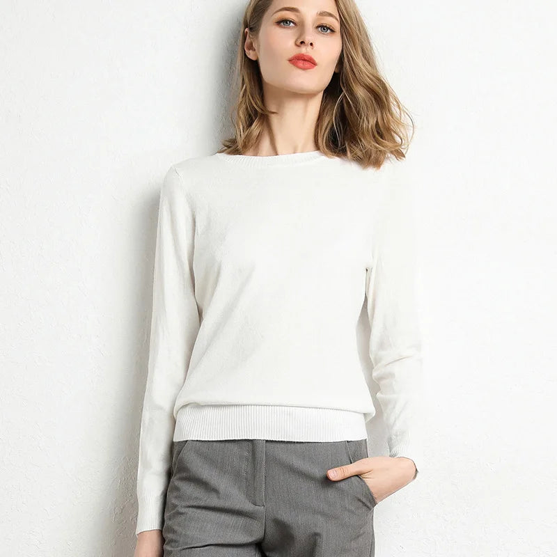 Cashmere Slim Fit Round Neck Wool Sweater