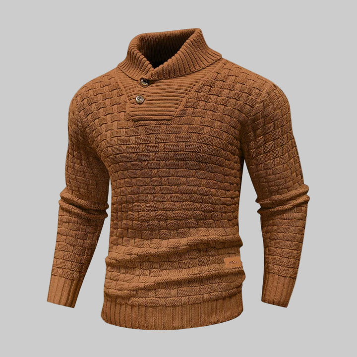 Relaxed Fit Ribbed Edge Crew Neck Knit Sweater