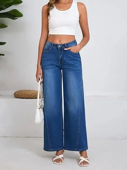 Vintage Mid-Waist Wide Leg Loose Jeans