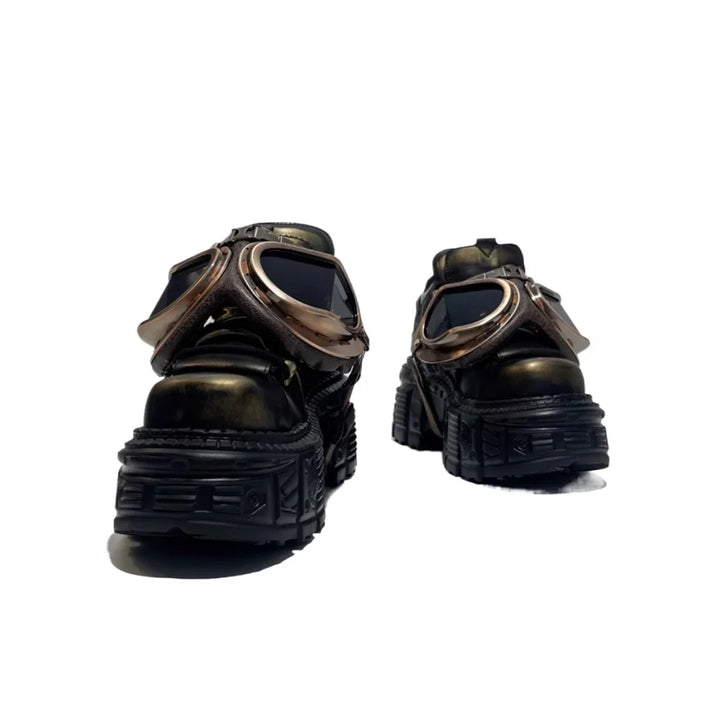 Metal Rivet Punk Motorcycle Boots