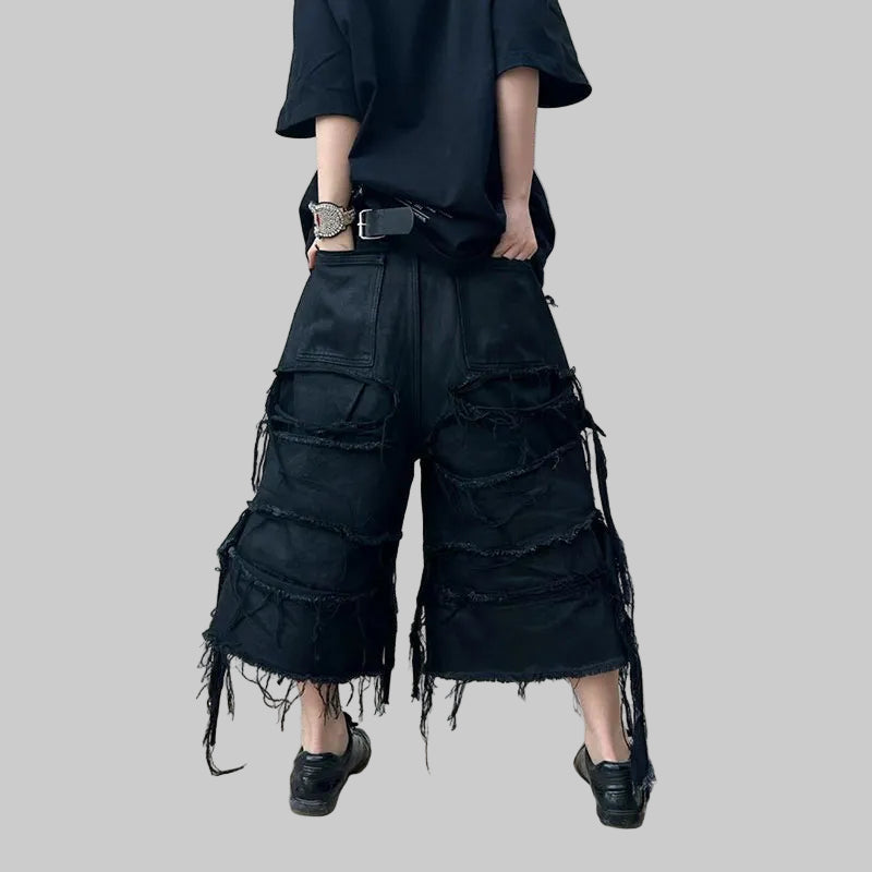 Gothic Casual High-Waisted Retro Denim Shorts