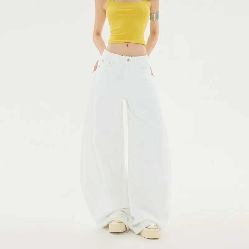 High-Waisted Multicolor Wide Leg Cargo pants