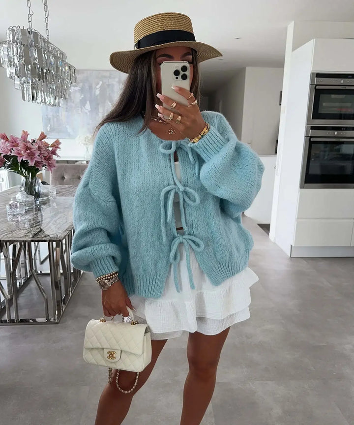 Chic Solid Color Knitted Cardigan Sweater