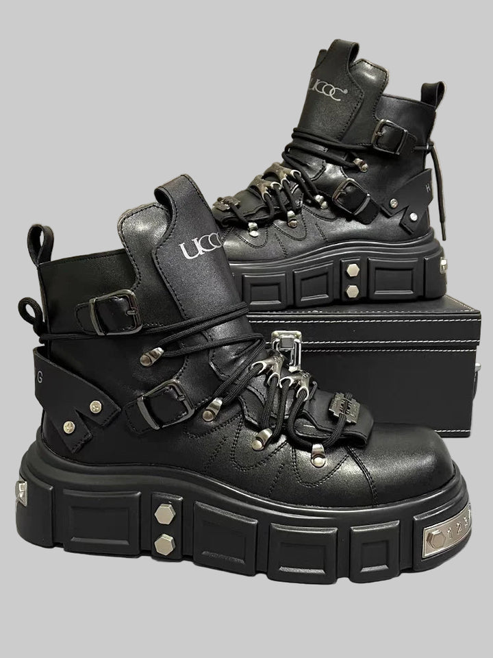 Metal Decoration Rivet Punk Leather boots