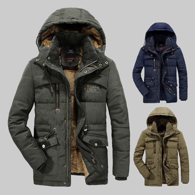 Thick Hooded Fleece Lined Military Winter Jacket