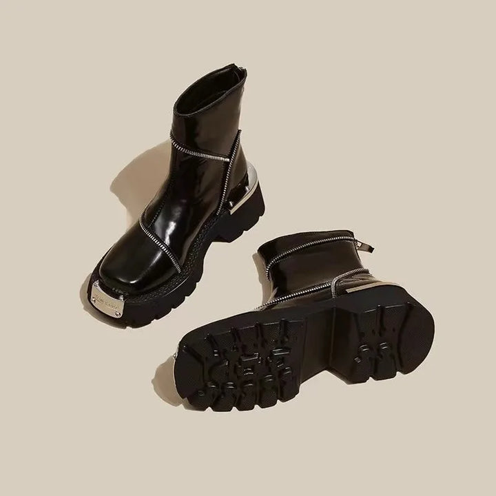 Premium Gothic Non-Slip Thick-Soled Round Toe Platform Boots