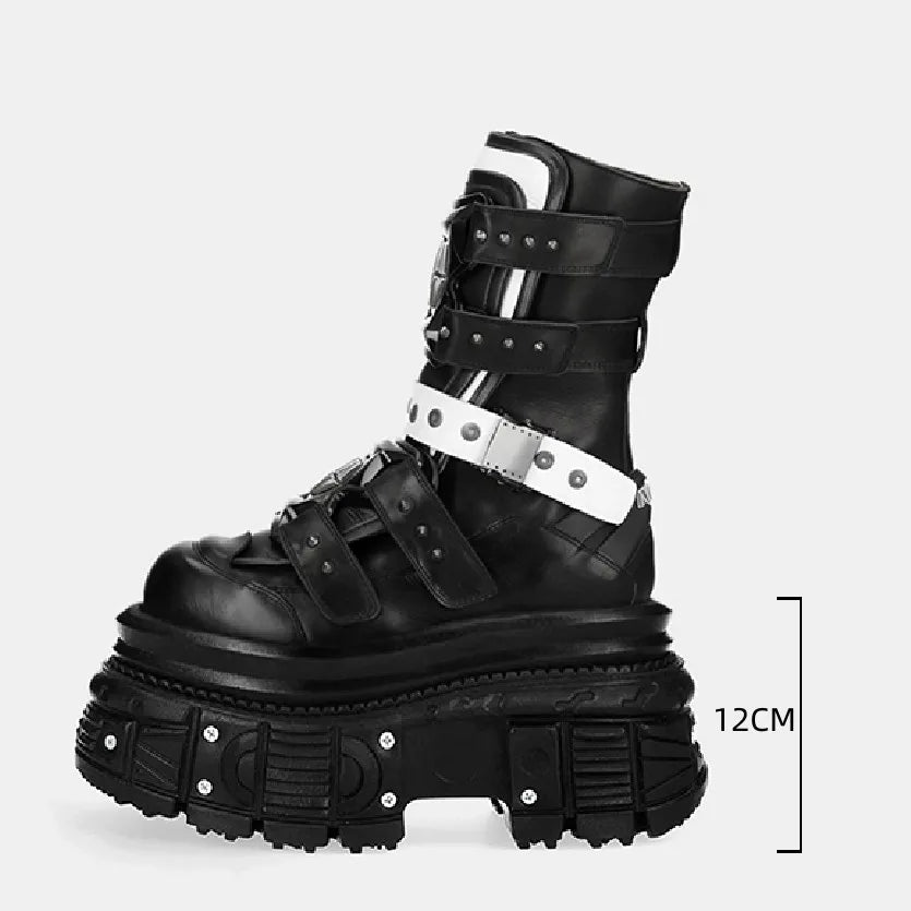 Spanish Dark Punk-Gothic Trendy High Ankle Boots