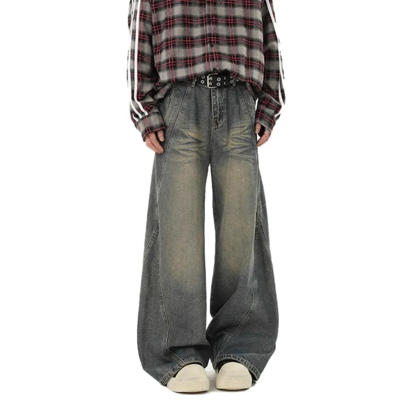 Y2K Streetwear Baggy Flared Cargo Jeans