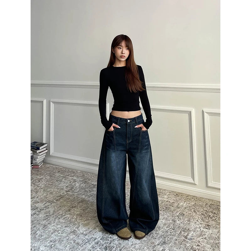 Retro Y2K Wide Leg Baggy Denim Jeans