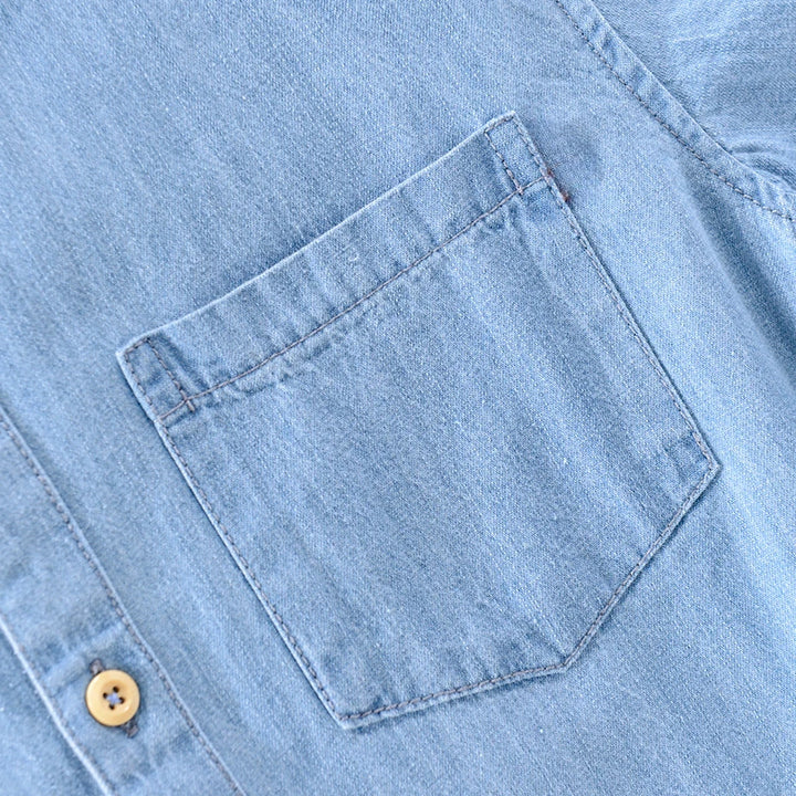 Single Pocket Casual Denim Shirt