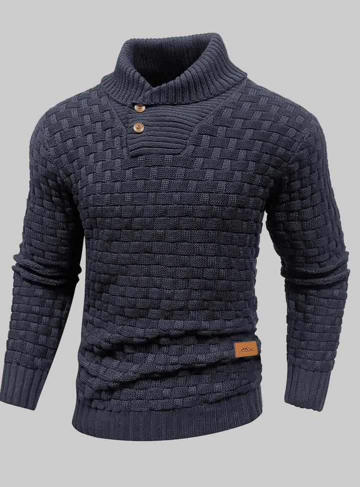 Relaxed Fit Ribbed Edge Crew Neck Knit Sweater