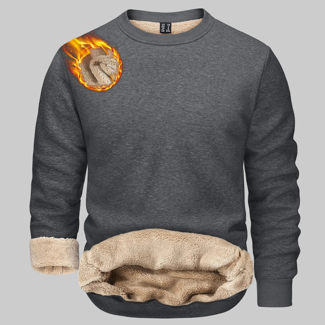 Heavyweight Sherpa-Lined Fleece Crewneck Sweatshirt