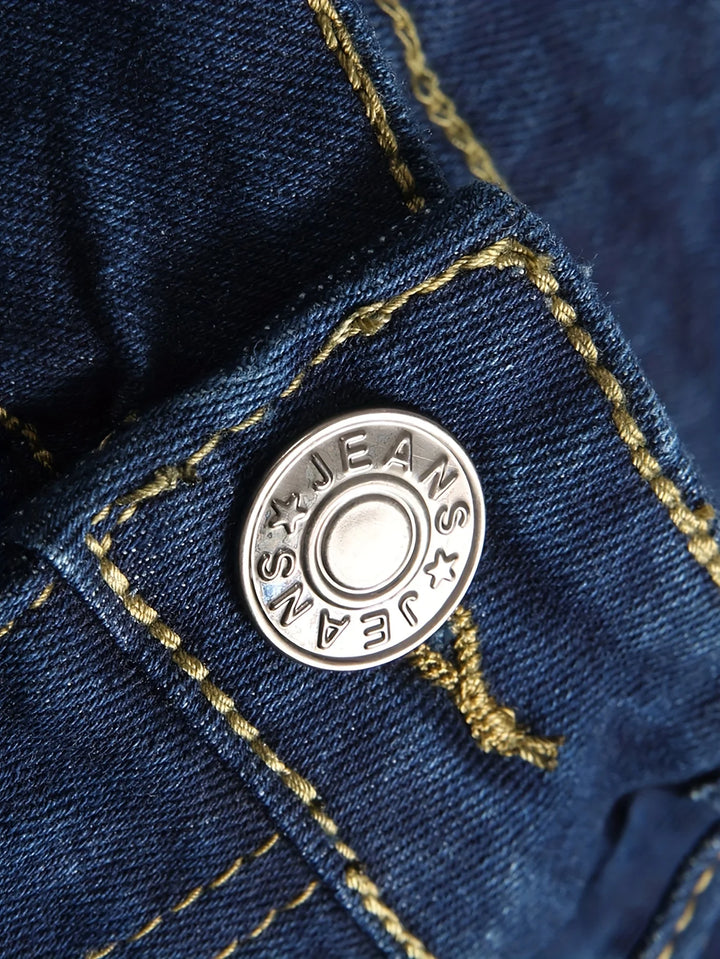 Distressed Ribbed Denim Jeans