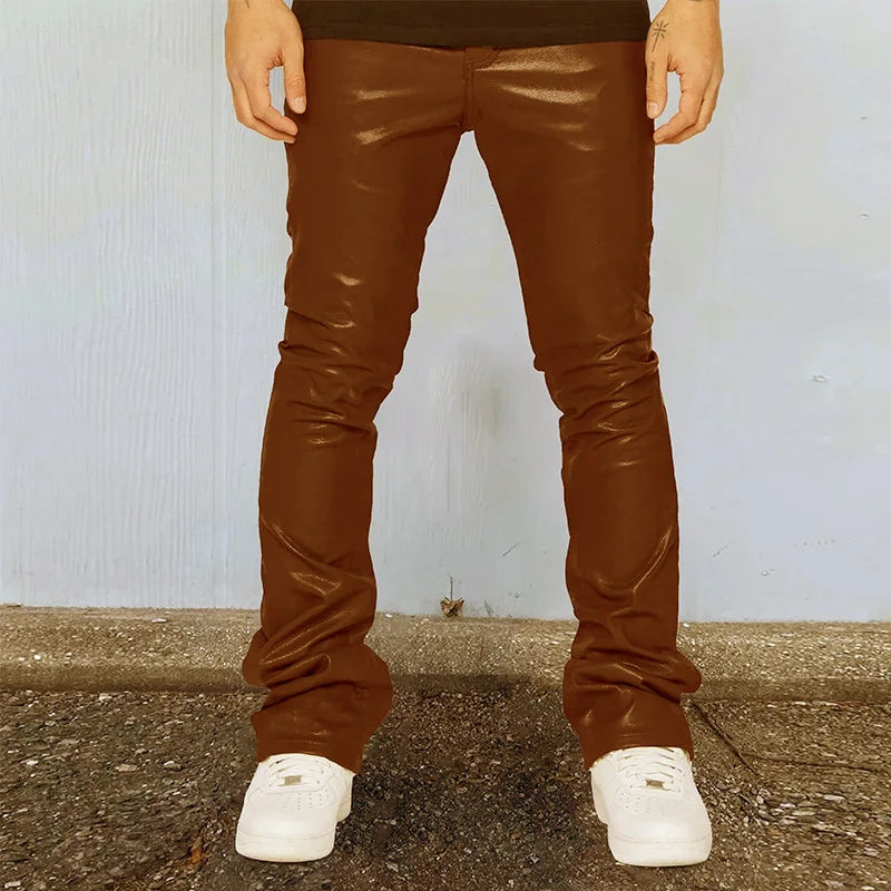DIEGO | Retro Slim Fit Leather Pants