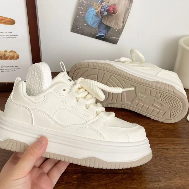 Round-Toe Lace-Up Skateboard Sneakers