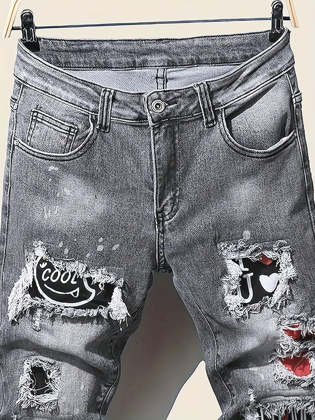Skinny Ripped Long Denim Jeans