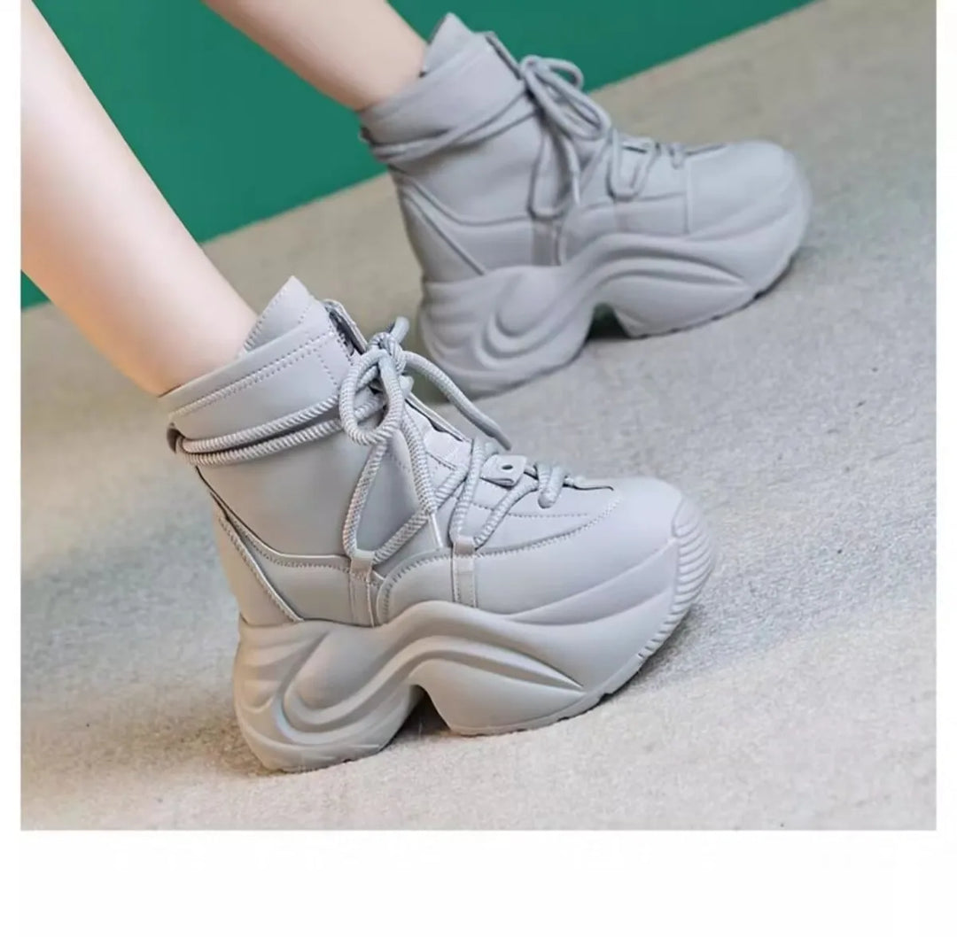Cozy Genuine Leather Thick Platform Boots
