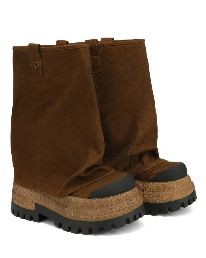 Vintage-Inspired Chunky Sole Combat Boots
