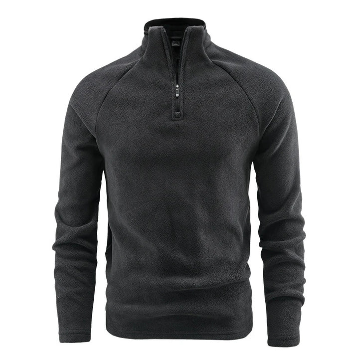 Stand Collar Zipper Fleece Pullover Jacket
