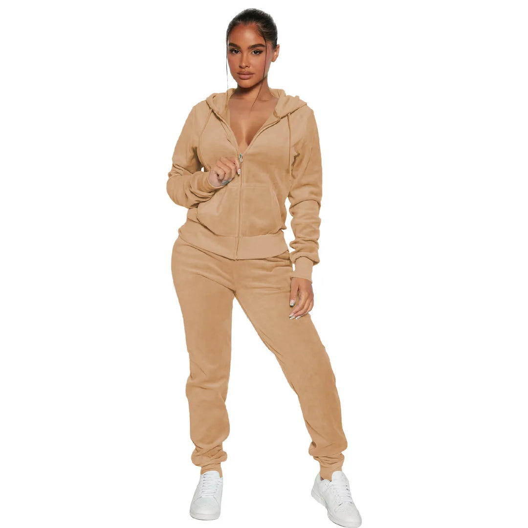 Hooded Velvet Jogger Set