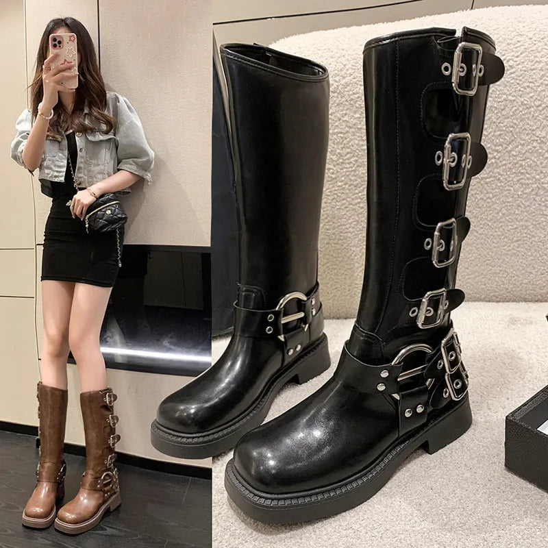 Sexy Luxury Designer Square Toe Winter Boots