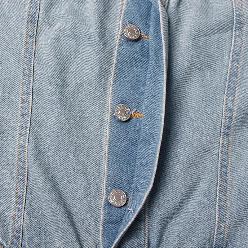 Ripped Multi Pocket Denim Jumpsuit