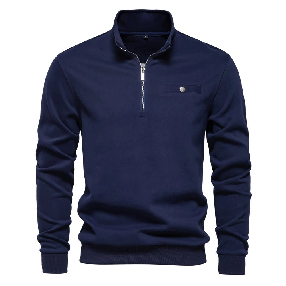 Lightweight Mock Neck Quarter-Zip Sweatshirt