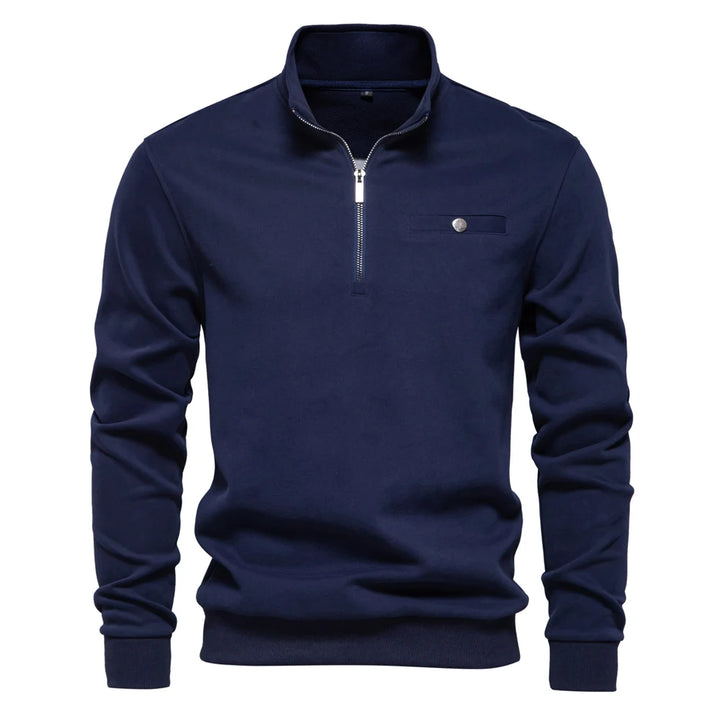 Lightweight Mock Neck Quarter-Zip Sweatshirt