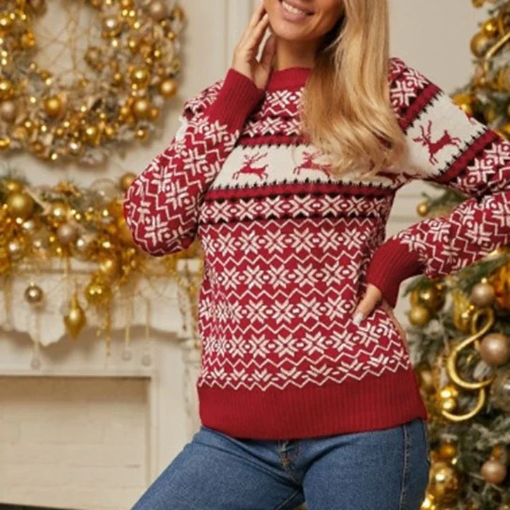 Jacquard Knit Pullover Christmas Sweater