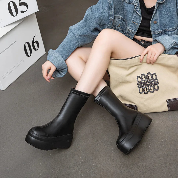 8cm Platform Slip resistant Winter Ankle Boots