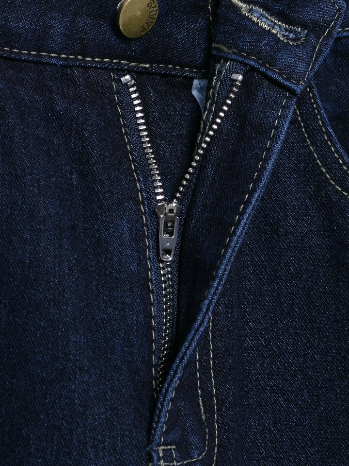 2-Piece Denim Jacket and Vintage Front Zipper Jeans Set