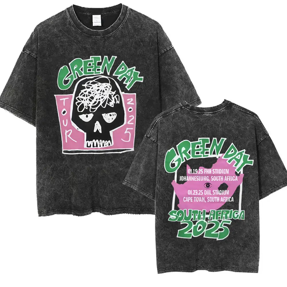 Washed Vintage Punk Green Day Tour 2025 Tees