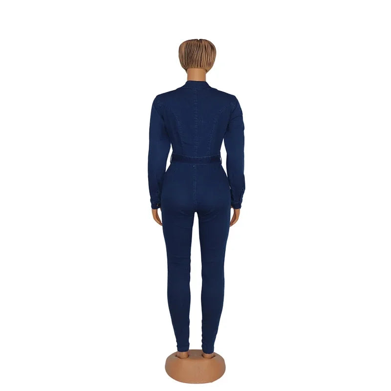 Y2K Bodycon Denim Jumpsuit