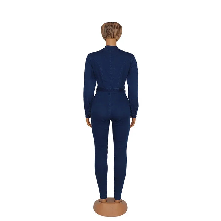 Y2K Bodycon Denim Jumpsuit
