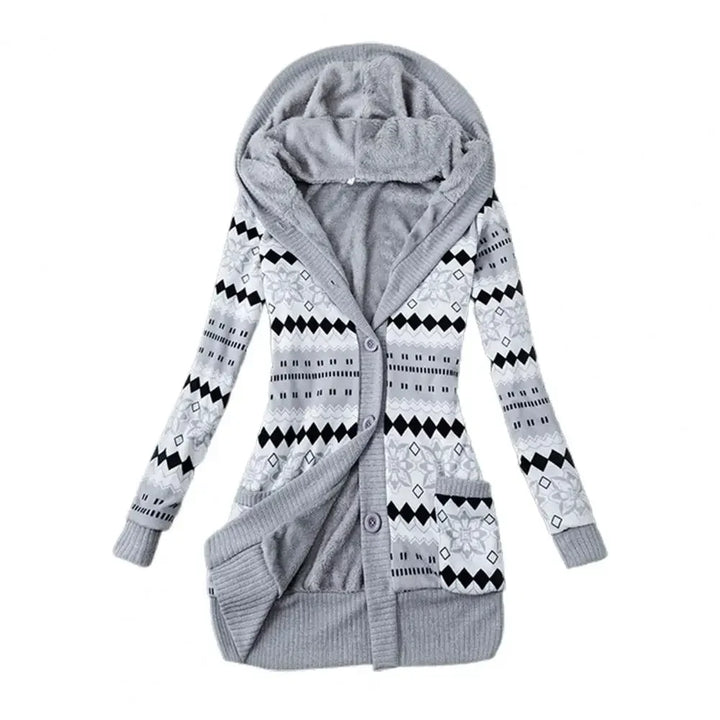 Striped Long Sleeve Hooded Cardigan