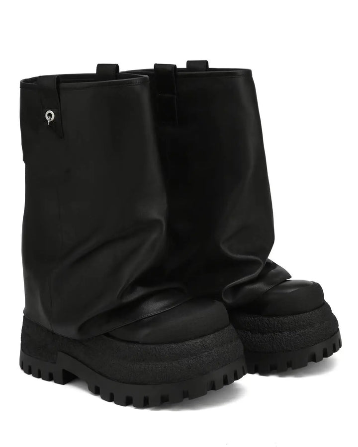 Vintage-Inspired Chunky Sole Combat Boots