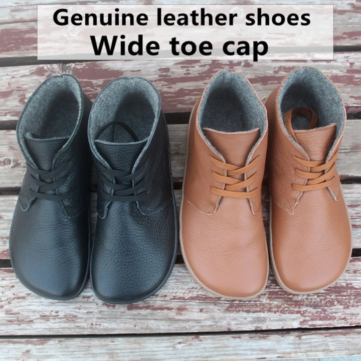 Barefoot Wider ToeBox Wool lined Leather Boots