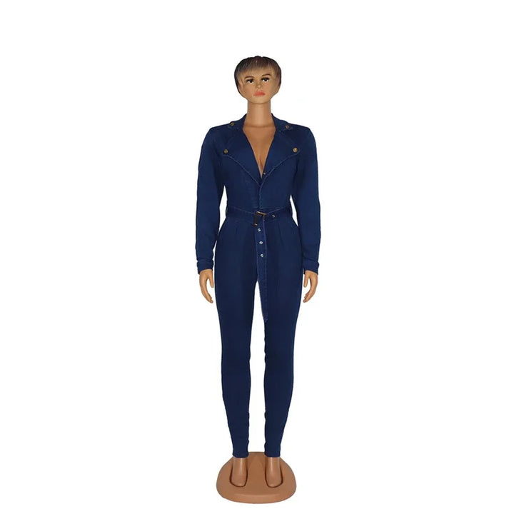 Y2K Bodycon Denim Jumpsuit