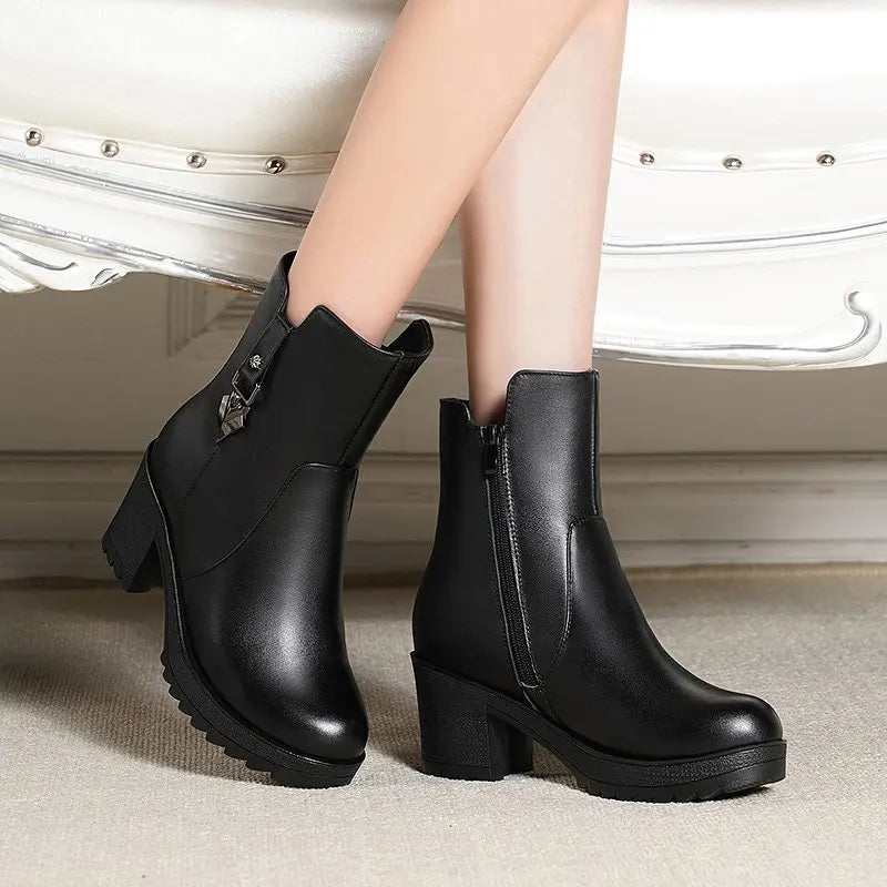 Fleece-Lined Mid-Calf Boots