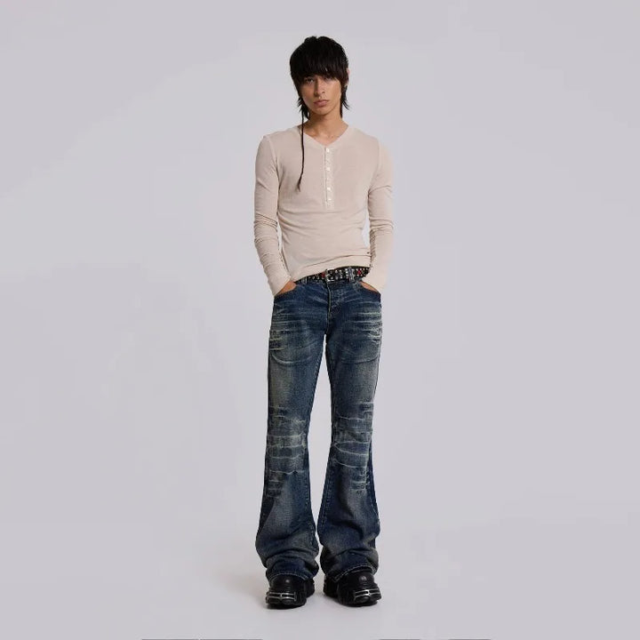 Vintage Gothic Y2K Mid Flared Bootcut Jeans