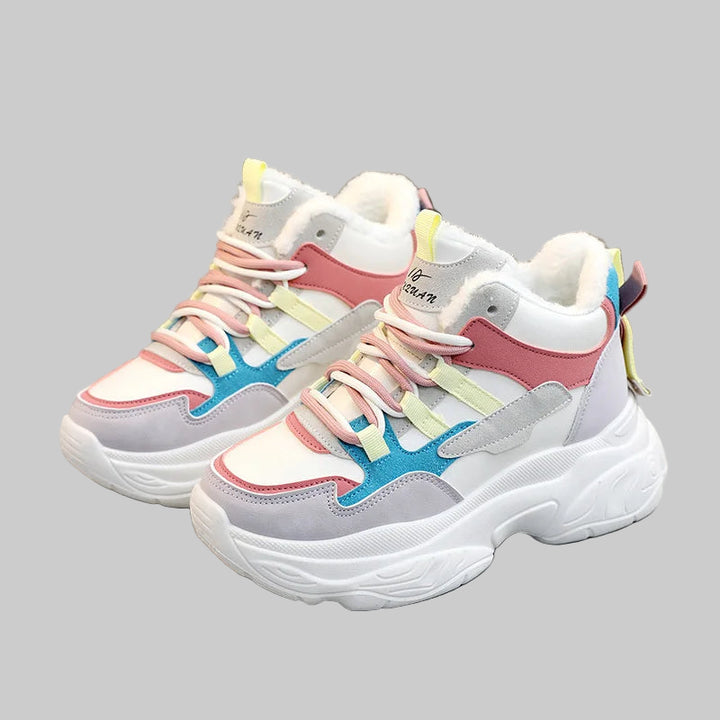 Fleece-Lined Breathable Winter Chunky Sneakers