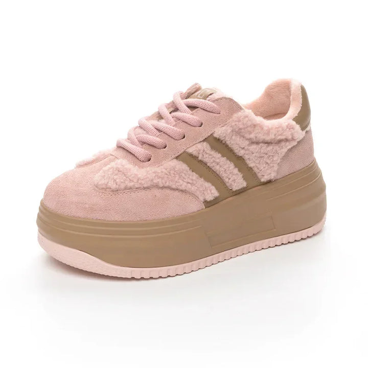 6CM Warm Plush Winter Platform Casual Shoes