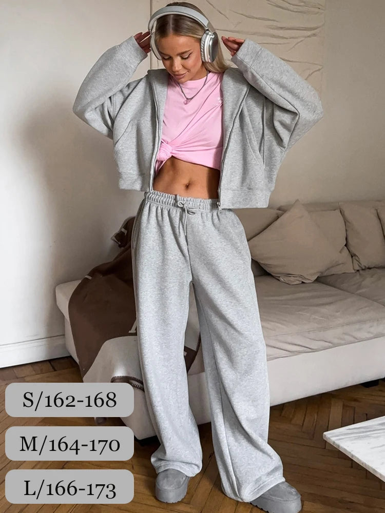 Zipper Hoodie and Sweatpants set