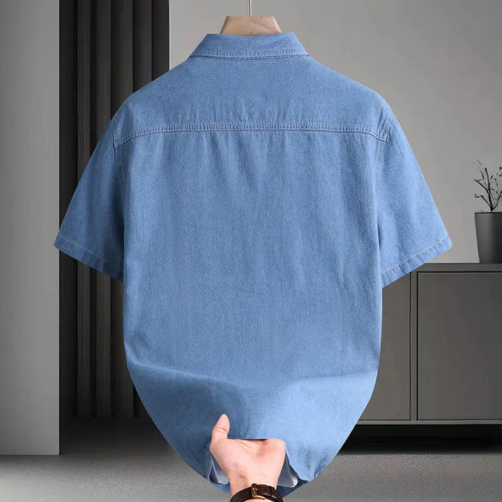 Short Sleeve Casual Denim Shirt