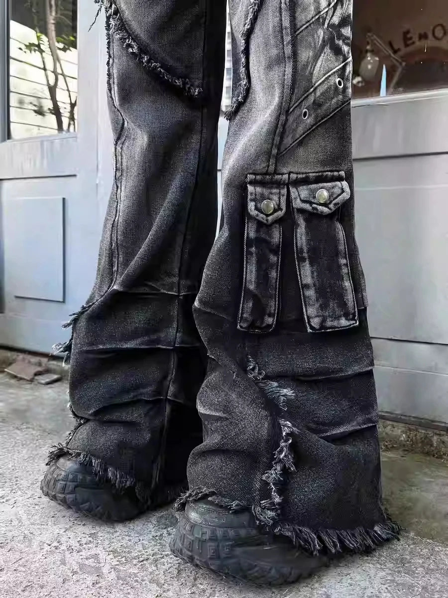 Y2K Gothic Trendy Straight-Leg Washed Unisex Jeans